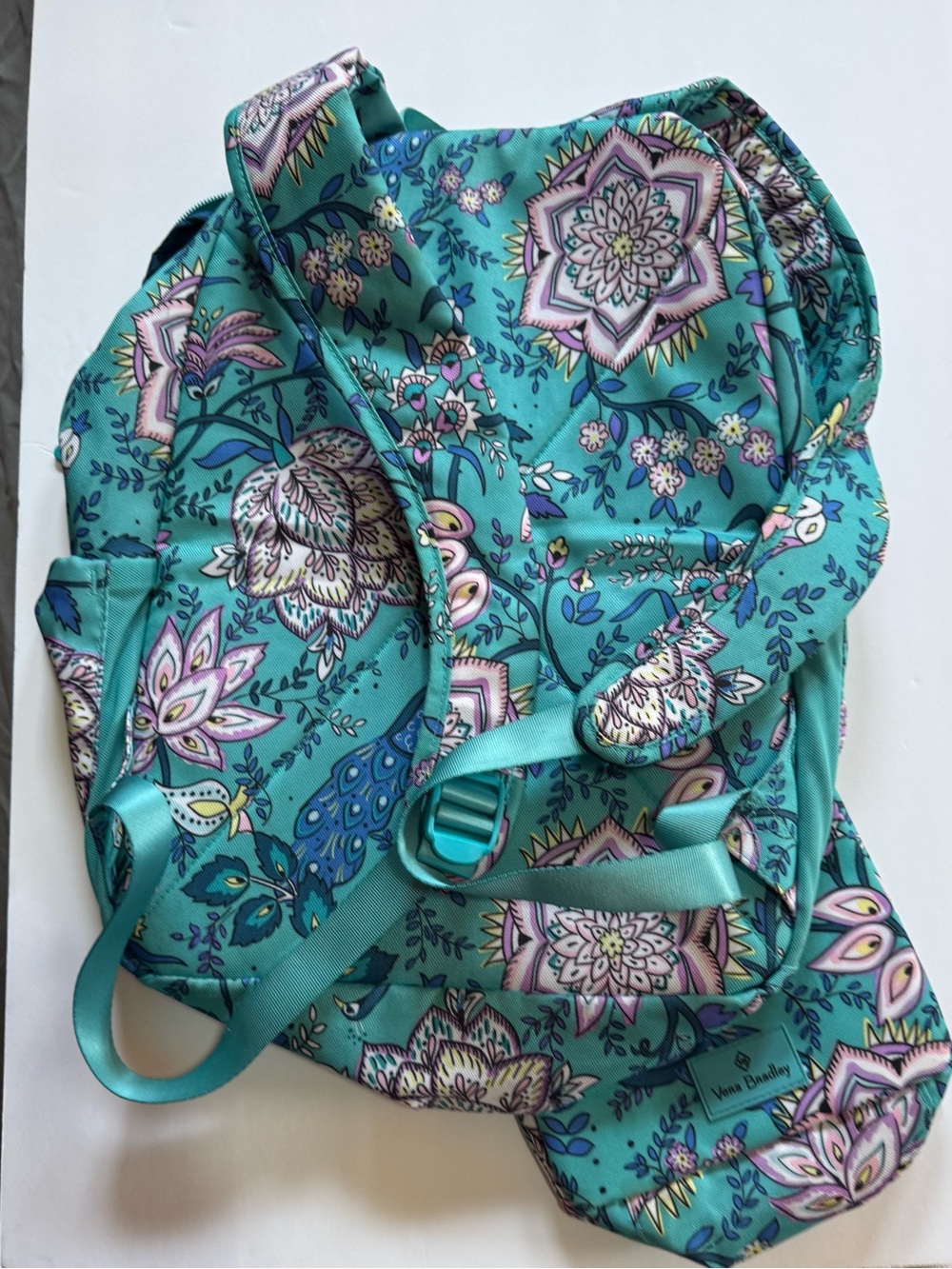 Vera Bradley Teal Floral Quilted Tote with Pink and Blue Accents - Picture 5 of 5